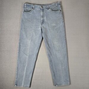 Vintage Levis 550 Jeans Mens 38x30 Blue Light Wash Orange Tab USA Made Relaxed